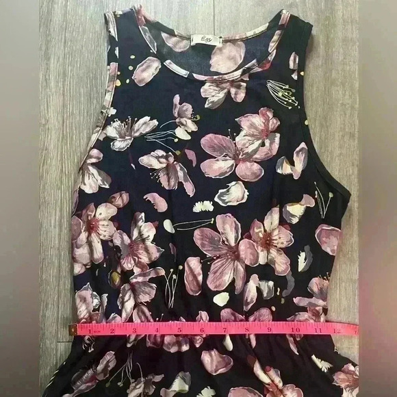 Egs by Éloges Navy Blue Floral Sleeveless Maxi Dress Size M - Picture 7 of 8